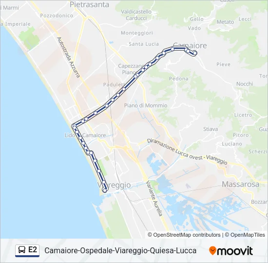 E2 Bus Line Map