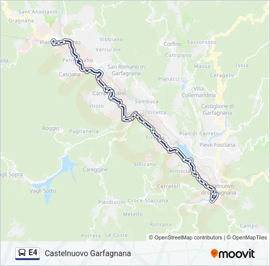 E4 Bus Line Map