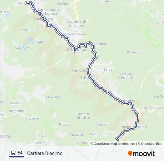 E4 Bus Line Map