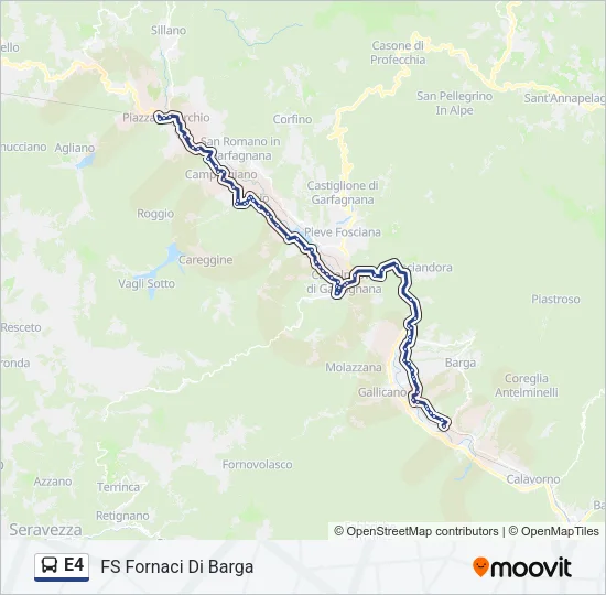 E4 Bus Line Map