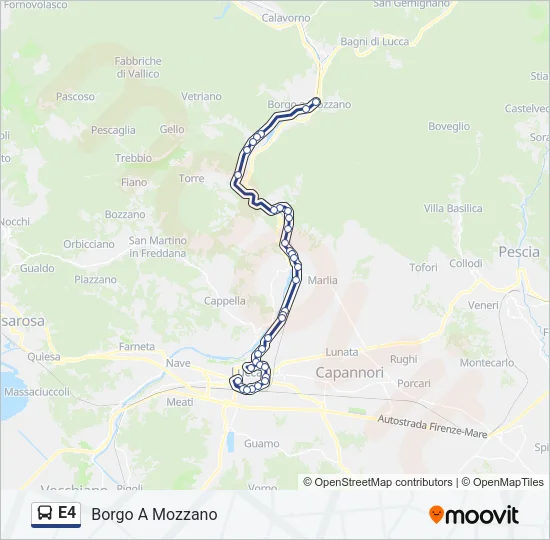 E4 Bus Line Map