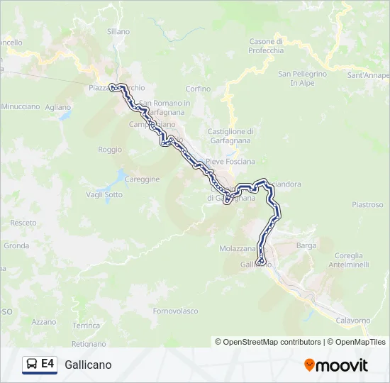 E4 Bus Line Map