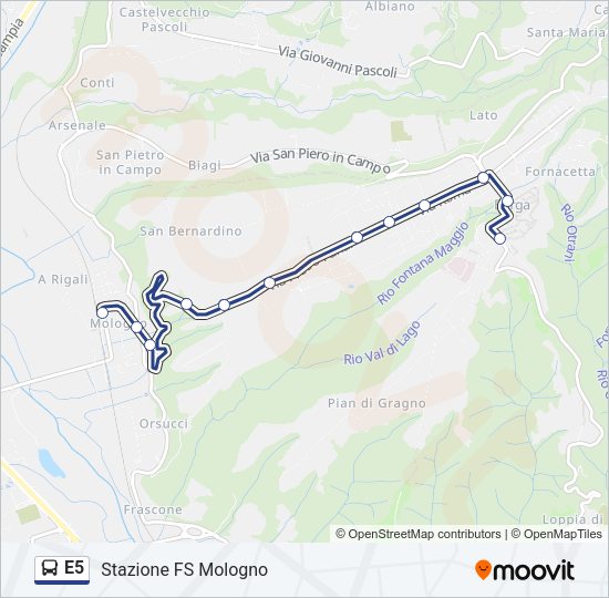 E5 Bus Line Map