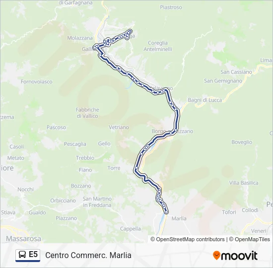 E5 Bus Line Map
