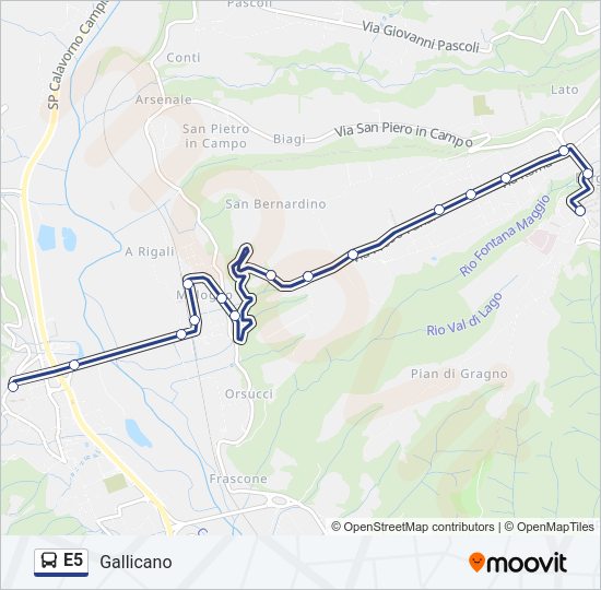 E5 Bus Line Map