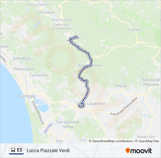 E5 Bus Line Map