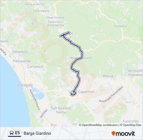 E5 Bus Line Map