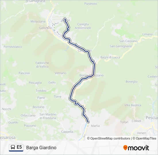 E5 Bus Line Map