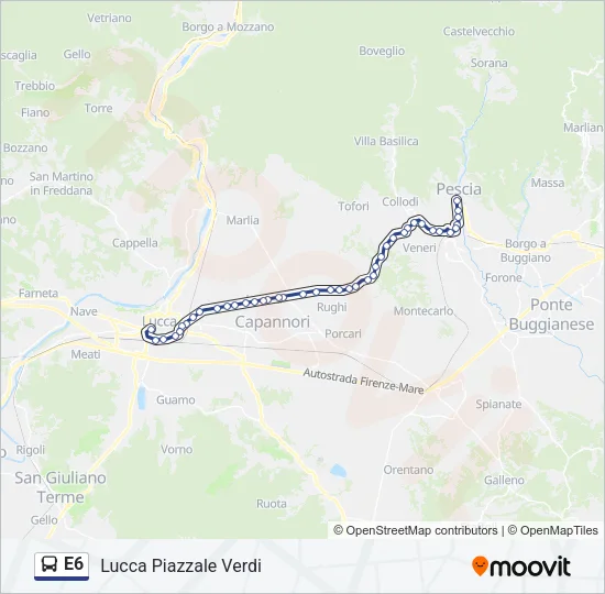 E6 Bus Line Map