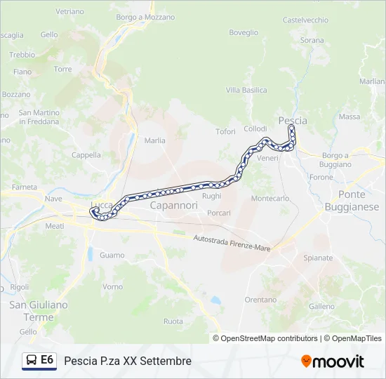 E6 Bus Line Map