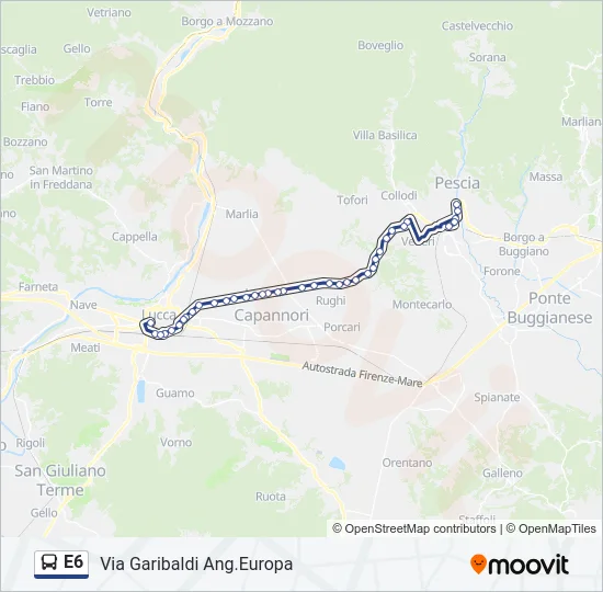 E6 Bus Line Map
