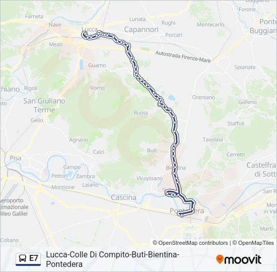 Percorso linea bus E7