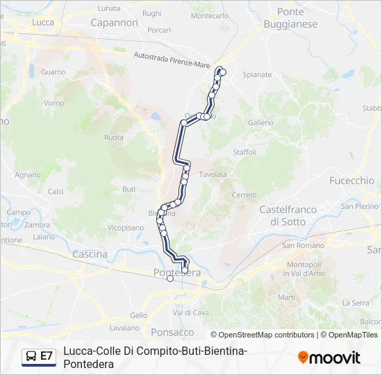 E7 Bus Line Map