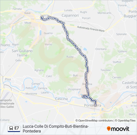 E7 Bus Line Map