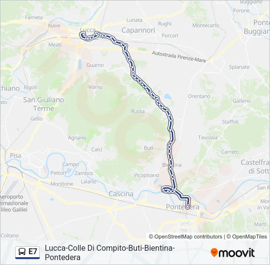 E7 Bus Line Map