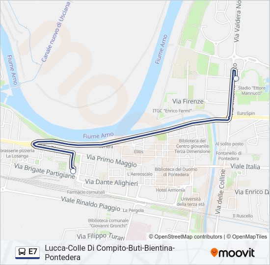 E7 Bus Line Map