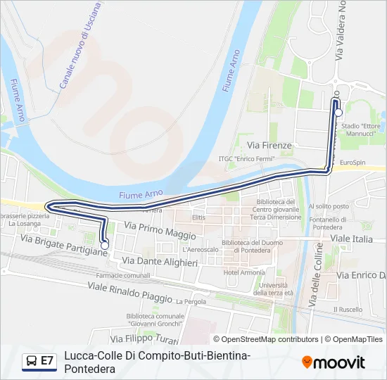 E7 Bus Line Map