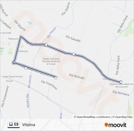 E8 Bus Line Map