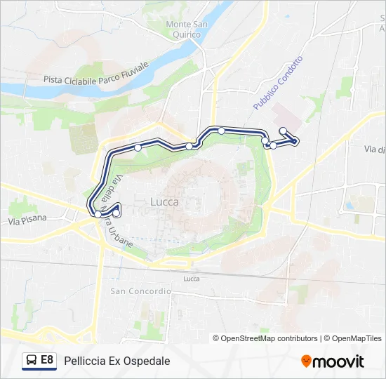 E8 Bus Line Map
