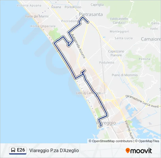 E26 Bus Line Map