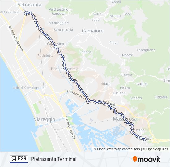 Percorso linea bus E29