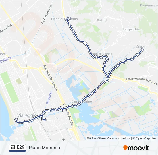 Percorso linea bus E29