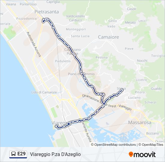 E29 bus Line Map