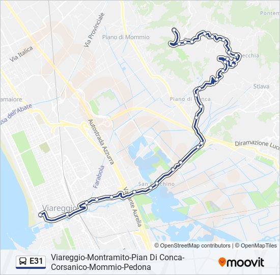 E31 bus Line Map