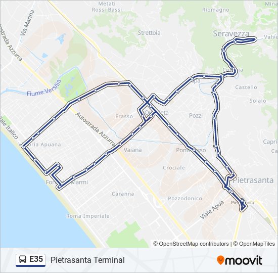 E35 bus Line Map