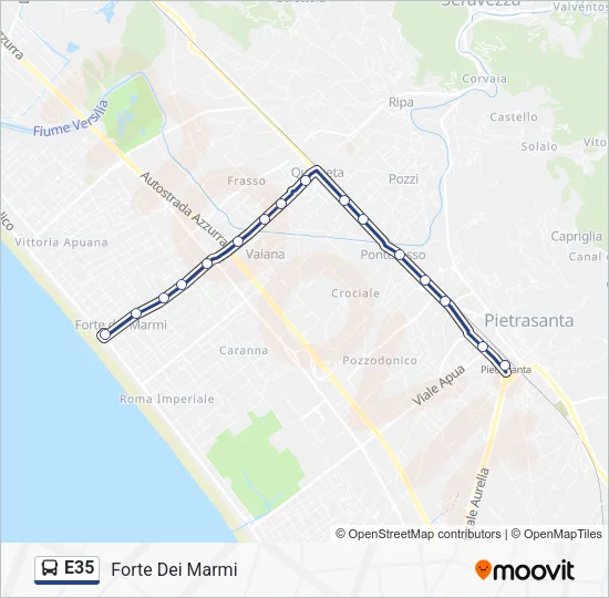 E35 Bus Line Map