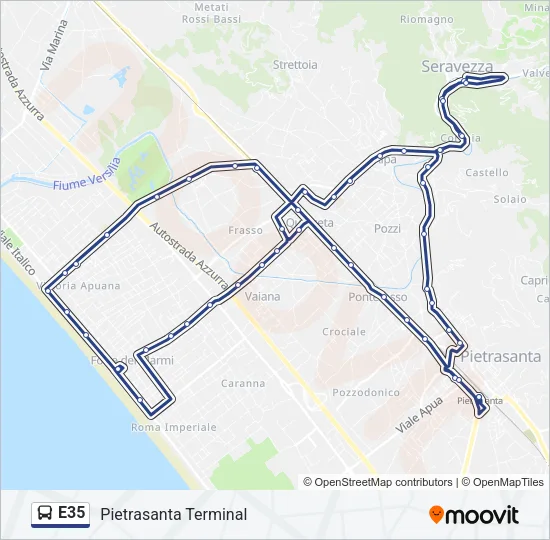 E35 Bus Line Map