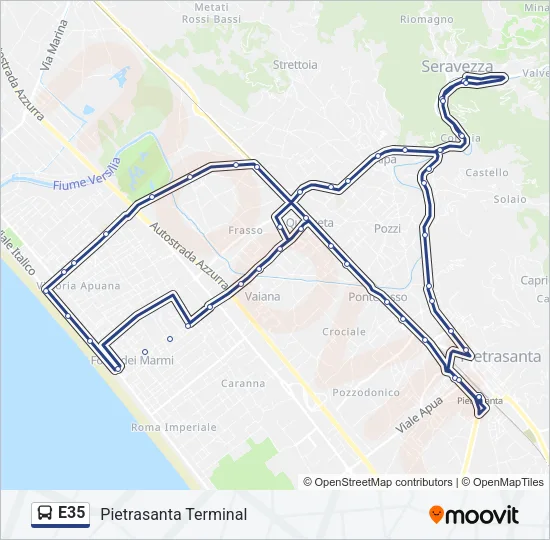 Percorso linea bus E35