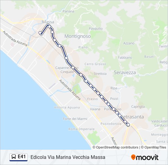 E41 bus Line Map