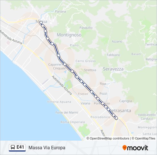 Percorso linea bus E41