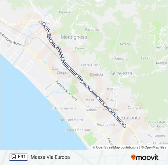 E41 Bus Line Map