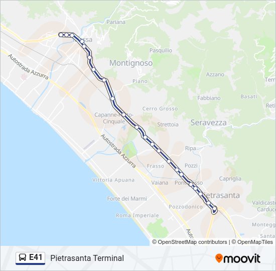 E41 bus Line Map