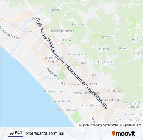 Percorso linea bus E41