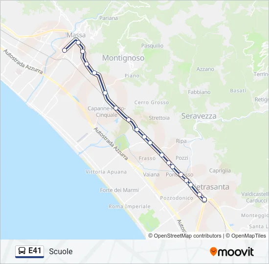 E41 Bus Line Map