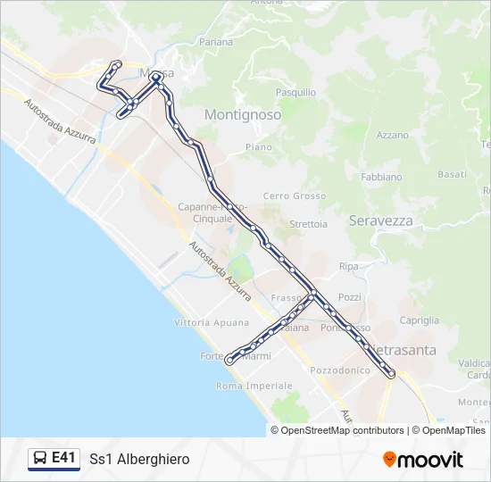 E41 Bus Line Map