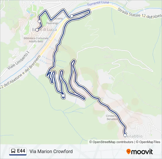 E44 Bus Line Map