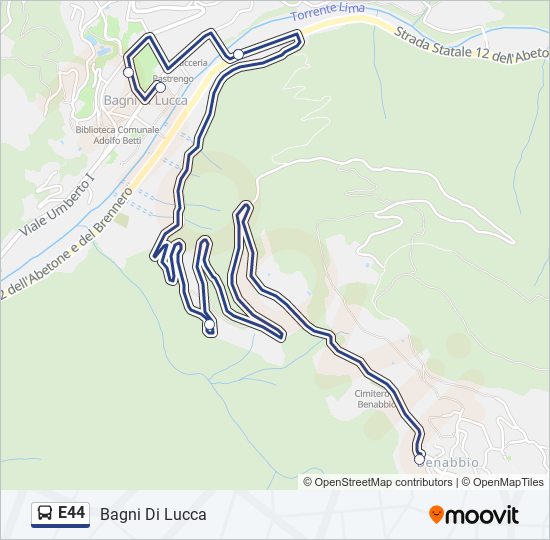 E44 bus Line Map