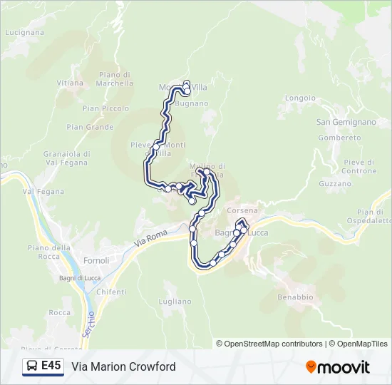 E45 Bus Line Map