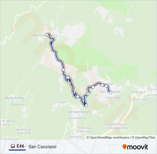 Percorso linea bus E46