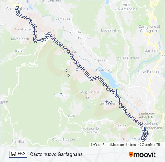E53 Bus Line Map