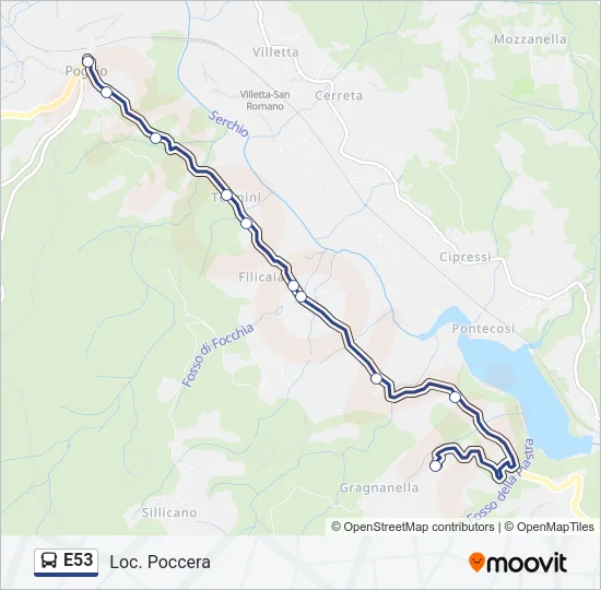 E53 Bus Line Map