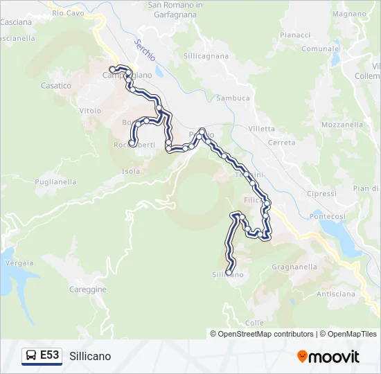 E53 Bus Line Map