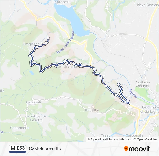 E53 Bus Line Map