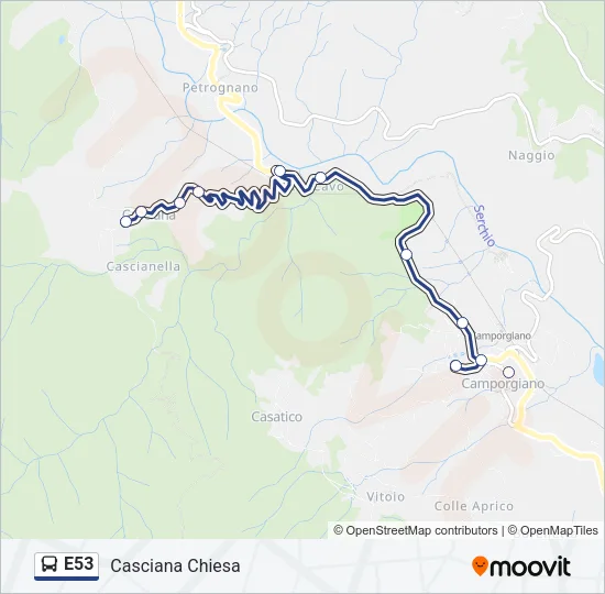 E53 Bus Line Map
