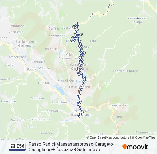 E56 Bus Line Map