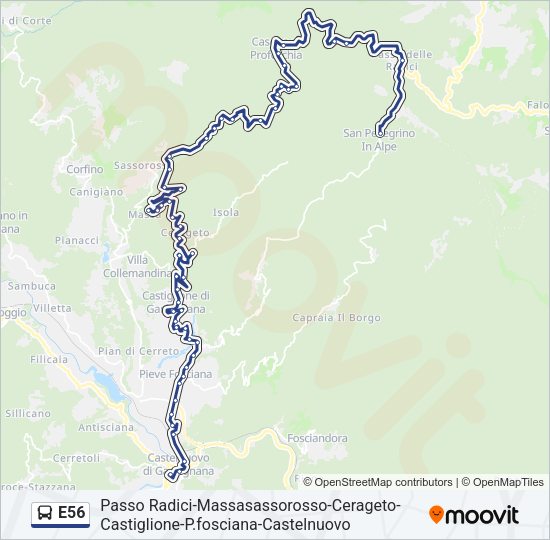 E56 Bus Line Map